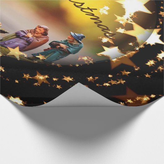 Krippe Jungfrau Mary Jesus Weihnachtsstars Geschenkpapier (Ecke)