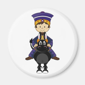 Krippe King Riding Horse Magnet