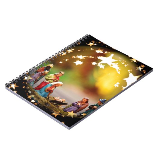 Krippe Krippe Jungfrau Mary Säugling Jesus Stars Notizblock (Linke Seite)