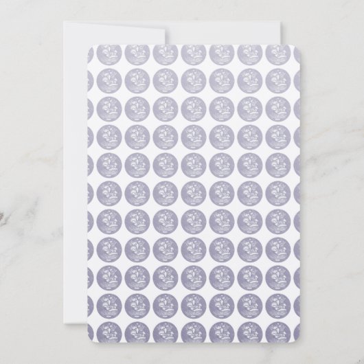 Krippe Letterpress Medallion Einladung (Rückseite)