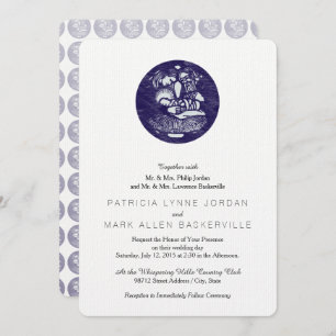 Krippe Letterpress Medallion Einladung