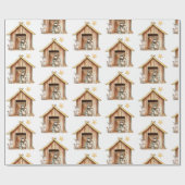 Krippe Mary Joseph Baby Jesus Stabile Weihnachten Geschenkpapier (Flach)