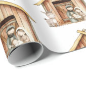 Krippe Mary Joseph Baby Jesus Stabile Weihnachten Geschenkpapier (Rolleneckpunkt)