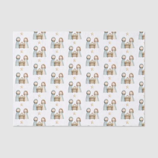 Krippe Mary Joseph Baby Jesus Weihnachten Seidenpapier (Vorderseite)