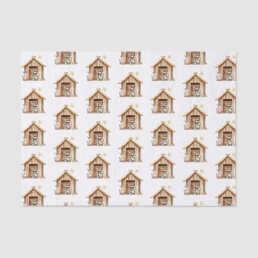 Krippe Mary Joseph Baby Weihnachten Seidenpapier (Vorderseite)