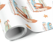 Krippe Mary Joseph Jesus Shepherd Weihnachten Geschenkpapier (Rolleneckpunkt)