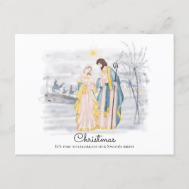 Krippe - Mary, Joseph & Newborn Baby Jesus Postkarte