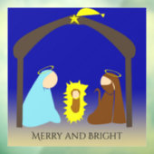 Krippe mit Heiliger Familie zu Weihnachten Fensteraufkleber (Blatt 3)