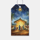 Krippe mit Hirten und Star Geschenkanhänger (Vorderseite)