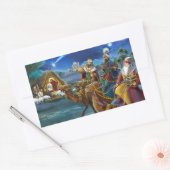 Krippe mit klugen Männern Weihnachtsfeiertag Rechteckiger Aufkleber (Umschlag)