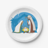 Krippe mit Mary Joseph und Baby Jesus Pappteller (Vorderseite)