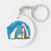 Krippe mit Mary Joseph und Baby Jesus Schlüsselanhänger (Rückseite)