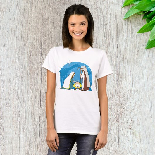Krippe mit Mary Joseph und Baby Jesus T-Shirt