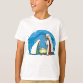 Krippe mit Mary Joseph und Baby Jesus T-Shirt (Vorderseite)