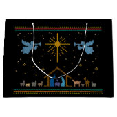 Krippe Nativity Ugly Christmas Sweater Christlich Große Geschenktüte (Vorderseite)