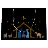 Krippe Nativity Ugly Christmas Sweater Christlich Große Geschenktüte (Vorderseite)