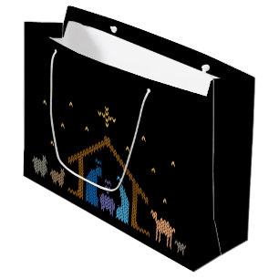 Krippe Nativity Ugly Christmas Sweater Christlich Große Geschenktüte