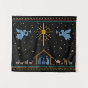 Krippe Nativity Ugly Christmas Sweater Christlich Wandteppich