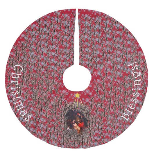 Krippe Polyester Weihnachtsbaumdecke (Vorderseite)