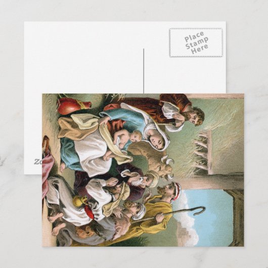 Krippe Postcard Postkarte (Vorne/Hinten)