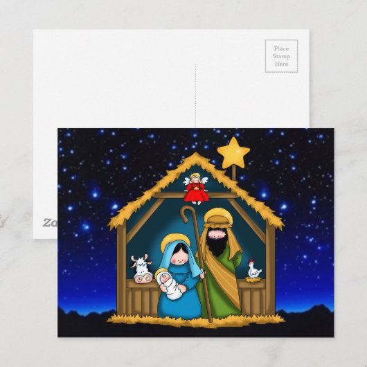 Krippe Postkarte (Vorne/Hinten)