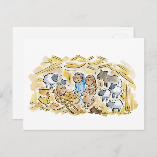 Krippe Postkarte (Vorne/Hinten)