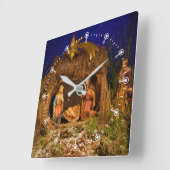 Krippe Quadratische Wanduhr (Winkel)