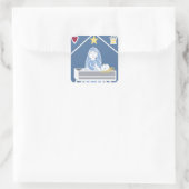 Krippe Quadratischer Aufkleber (Tasche)
