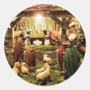 Krippe Runder Aufkleber