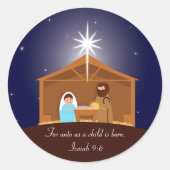 Krippe Runder Aufkleber (Vorderseite)
