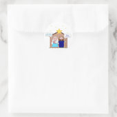 Krippe Runder Aufkleber (Tasche)