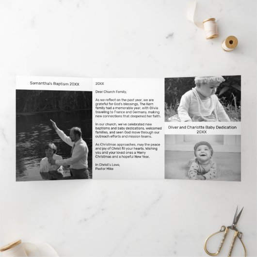 Krippe Schwarzes Kreuz Weihnachten Dreifach Gefaltete Urlaubskarte (Innenseite)