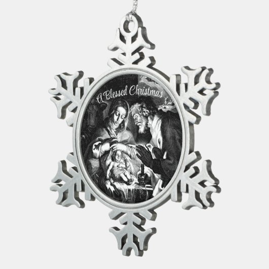 Krippe Snowflake Gerahmte Ornament (Rechts)