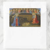 Krippe Szene Christ Kind Heilige Familie Engel Rechteckiger Aufkleber (Tasche)