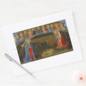 Krippe Szene Christ Kind Heilige Familie Engel Rechteckiger Aufkleber (Umschlag)