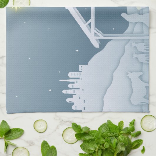 Krippe Szene Küchentuch (Gefaltet)