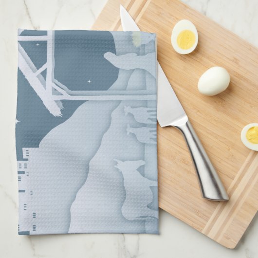 Krippe Szene Küchentuch (Viertel Falte)