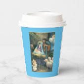 Krippe Szene Vintage Weihnachten Pappbecher (Rückseite)