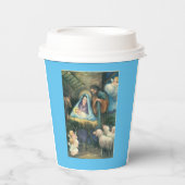 Krippe Szene Vintage Weihnachten Pappbecher (Vorderseite)