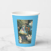 Krippe Szene Vintage Weihnachten Pappbecher (Vorderseite)