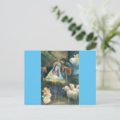 Krippe Szene Vintage Weihnachten Postkarte (Stehend Vorderseite)