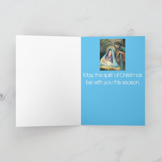 Krippe Szene Vintage Weihnachtsgrüße Karte (Innenseite)