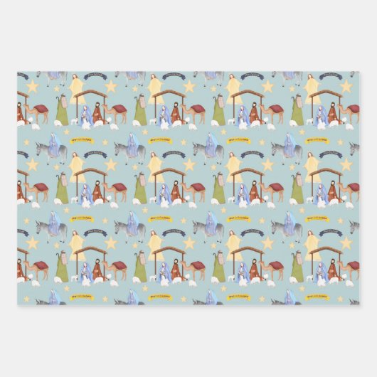 Krippe und drei Weisen Geschenkpapier Set (Vorderseite 3)