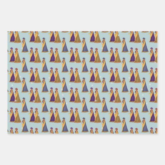 Krippe und drei Weisen Geschenkpapier Set (Vorderseite)