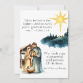 Krippe und Weihnachtsgebet Feiertagskarte (Vorderseite)