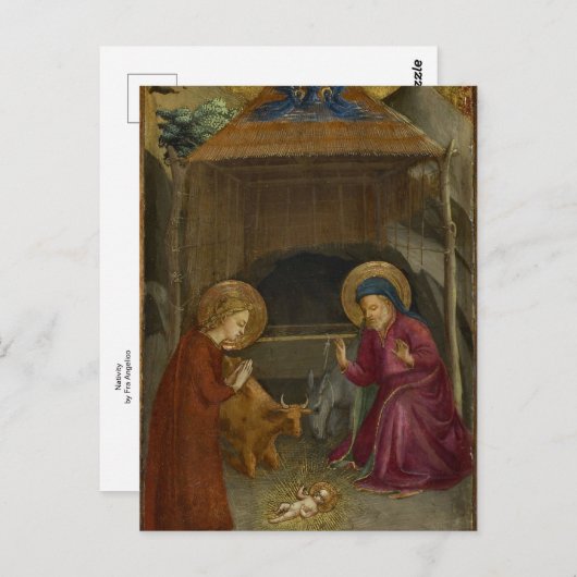 Krippe von Fra Angelico Postkarte (Vorne/Hinten)