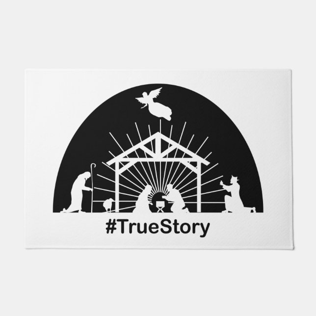 Krippe Wahre Geschichte Fußmatte (Vorderseite)