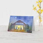 "Krippe" Wasserfarbe Karte (Gelbe Blume)