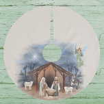 Krippe Watercolor Manger Baby Jesus Polyester Weihnachtsbaumdecke<br><div class="desc">Dieses Design wurde mithilfe von digitaler Kunst erstellt und kann in dem Bereich personalisiert sein, der zur Verfügung gestellt wird, oder indem Sie den Klick wählen, um weitere Optionen anzupassen und den Namen, die Initialen oder die Wörter zu ändern. Sie können auch die Textfarbe und den Textstil ändern oder den...</div>