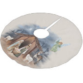 Krippe Watercolor Manger Baby Jesus Polyester Weihnachtsbaumdecke (Schrägansicht)